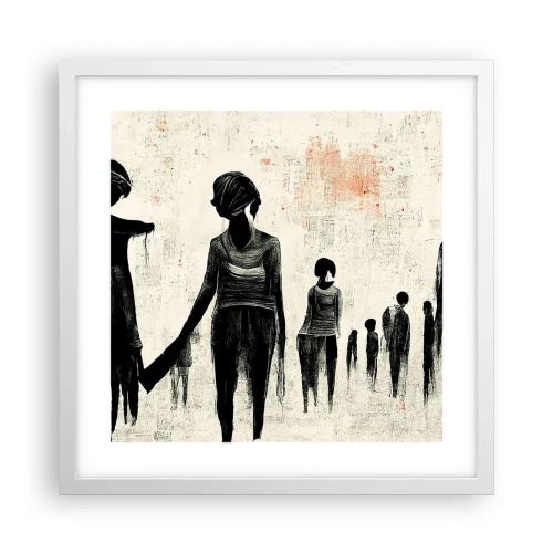 Póster en marco blanco - Contra la soledad - 40x40 cm