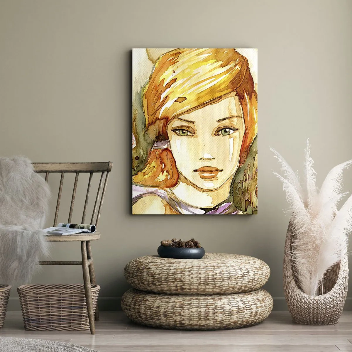 Cuadro sobre lienzo - Impresión de Imagen - Una mirada que calma el alma - 45x80 cm