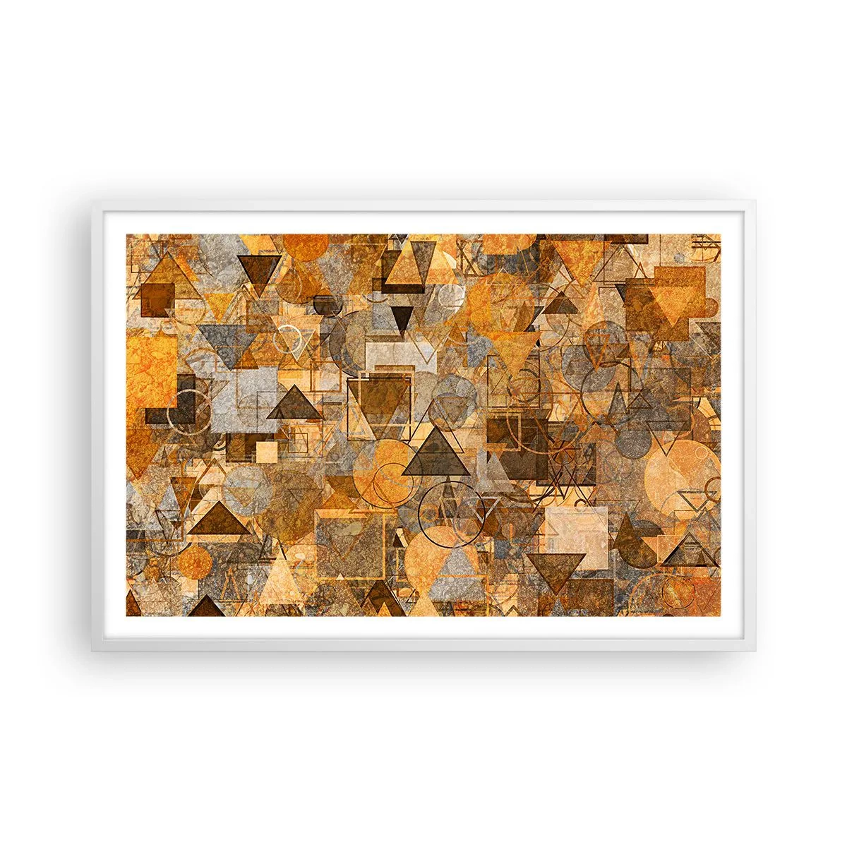 Póster en marco blanco - El mundo en formas - 91x61 cm