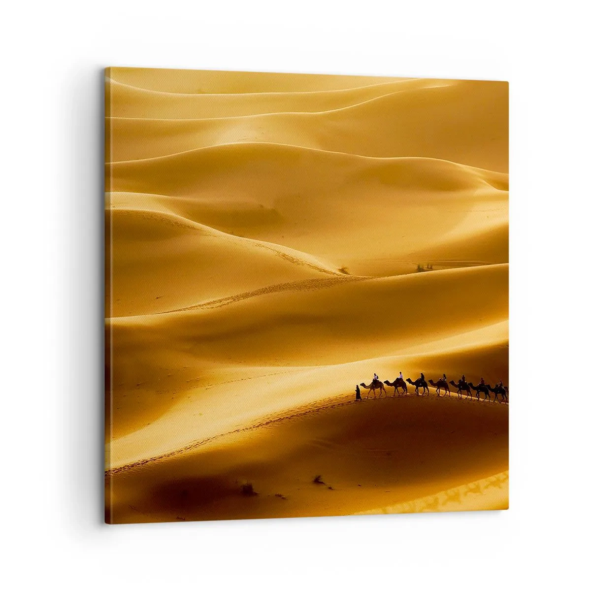 Cuadro sobre lienzo - Impresión de Imagen - Caravana sobre las olas del desierto - 60x60 cm