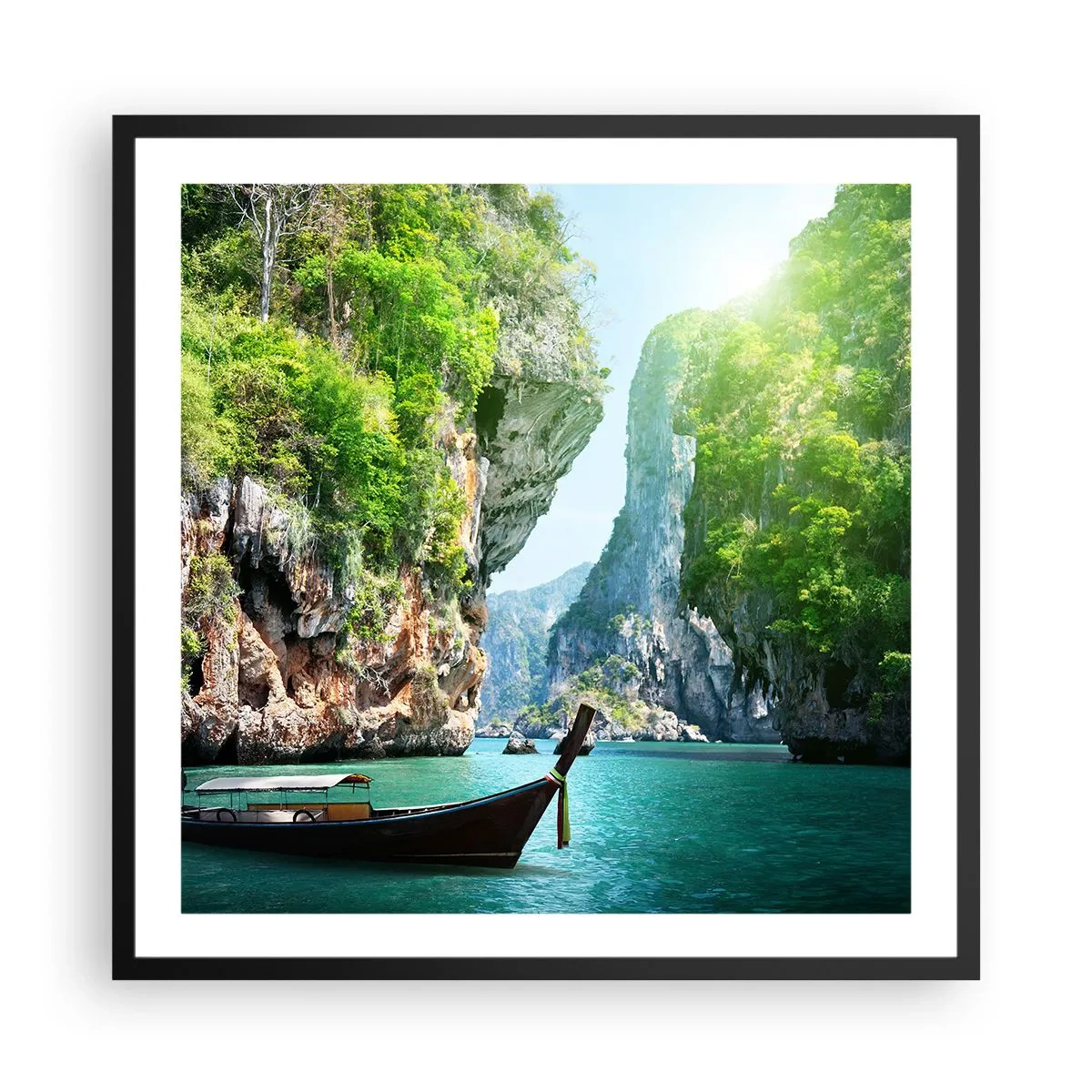 Póster en marco negro - Una invitación a un viaje exótico - 60x60 cm