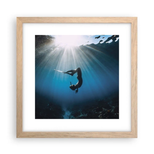 Póster en marco roble claro - Danza subacuática - 30x30 cm