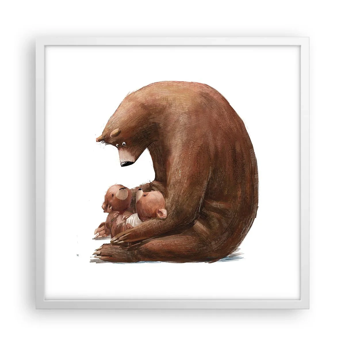 Póster en marco blanco - Dulces sueños, niños - 50x50 cm