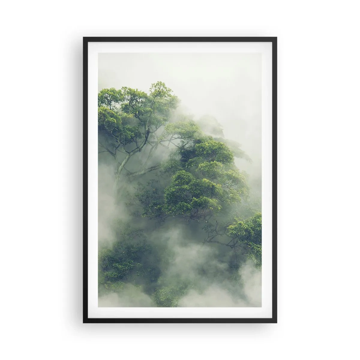 Póster en marco negro - Envuelto en niebla - 61x91 cm