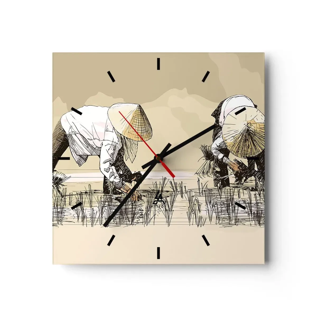 Reloj de pared - Reloj de vidrio - De una cosecha exitosa - 40x40 cm