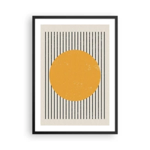Póster en marco negro - Composición geométrica con círculo naranja y líneas. - 50x70cm - El poder de la sencillez - Decoración de pared moderna para salón y dormitorio ARTTOR
