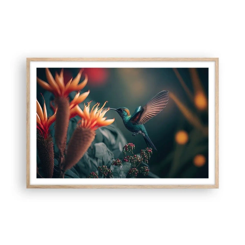 Póster en marco roble claro - Una vida verdaderamente colorida - 91x61 cm