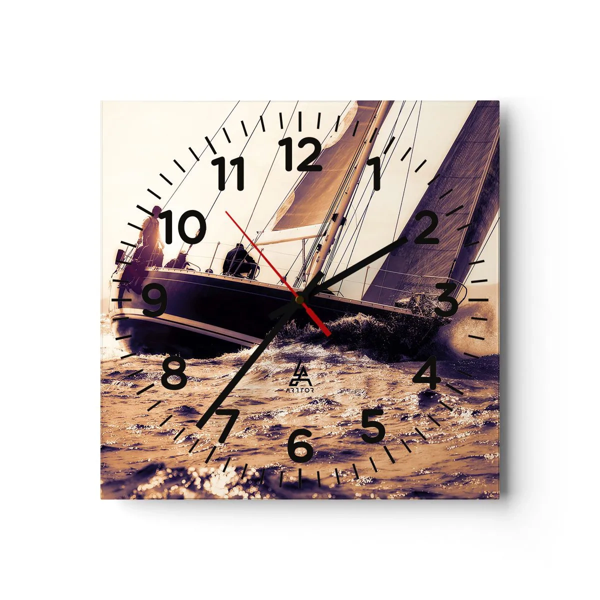 Reloj de pared - Reloj de vidrio - Navega, marinero - 30x30 cm