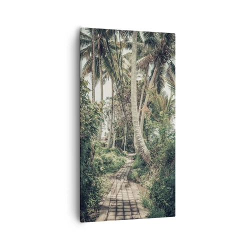 Cuadro sobre lienzo - Impresión de Imagen - Avenida de palmeras - 55x100 cm