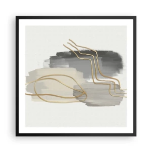 Póster en marco negro - Persistencia y movimiento - 60x60 cm