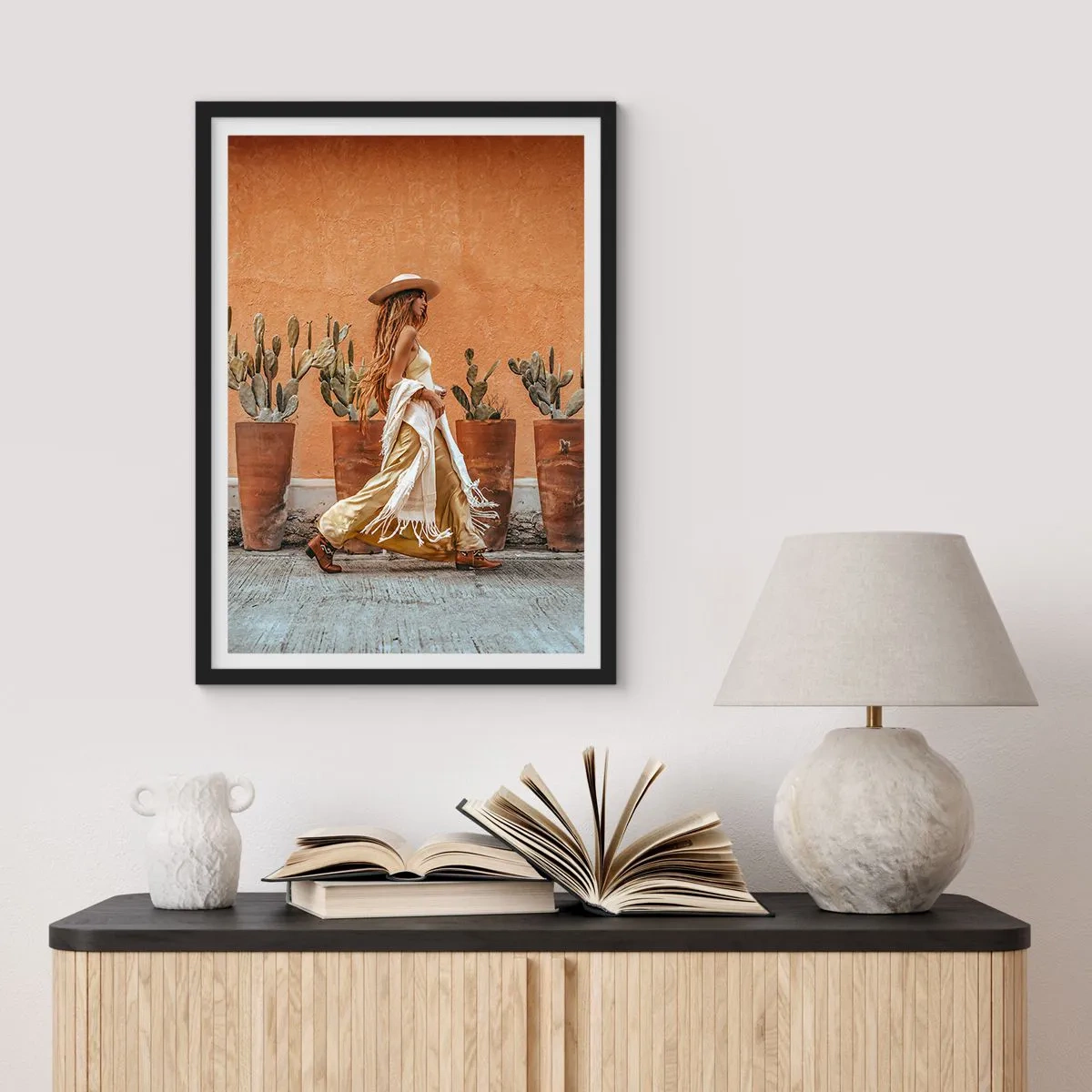 Póster en marco negro - Estilo hippie - 40x50 cm