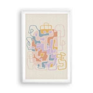 Póster en marco blanco - Laberinto - una alegre aventura - 61x91 cm