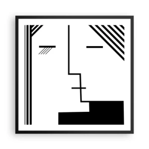 Póster en marco negro - Solo un beso - 60x60 cm