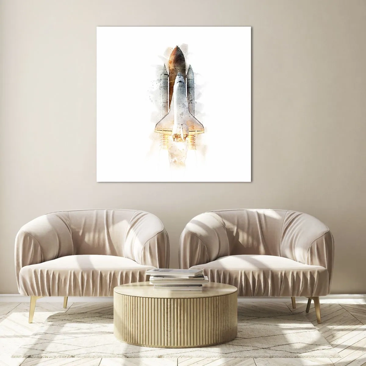 Cuadro sobre vidrio - Impresiones sobre Vidrio - El comienzo de la exploración - 60x60 cm