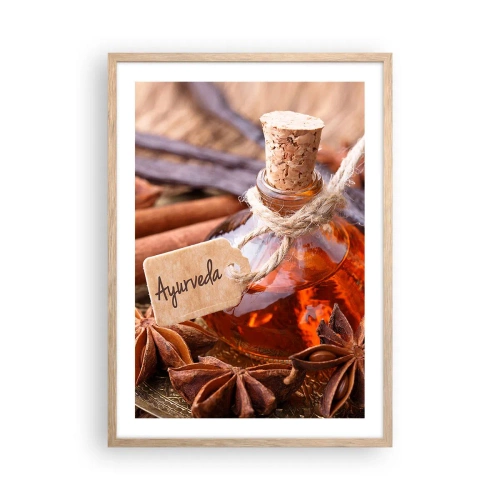 Póster en marco roble claro - Hacia la unidad del cuerpo y el espíritu - 50x70 cm