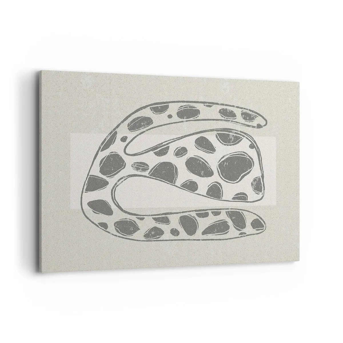 Cuadro sobre lienzo - Impresión de Imagen - Patrón orgánico abstracto en tonos de gris - 120x80cm - Una criatura extraña - Decoración de pared moderna para salón y dormitorio ARTTOR