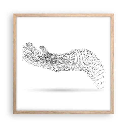 Póster en marco roble claro - Mano elástica - 50x50 cm