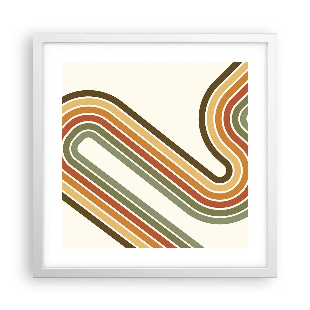 Póster en marco blanco - Zigzagueando hasta su destino - 40x40 cm