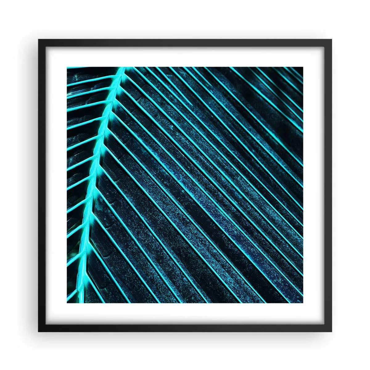 Póster en marco negro - La textura del verde - 50x50 cm