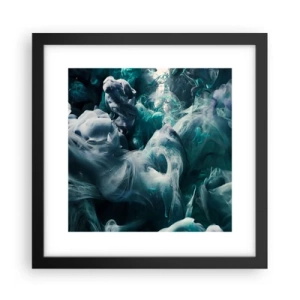 Póster en marco negro - Un movimiento de color - 30x30 cm