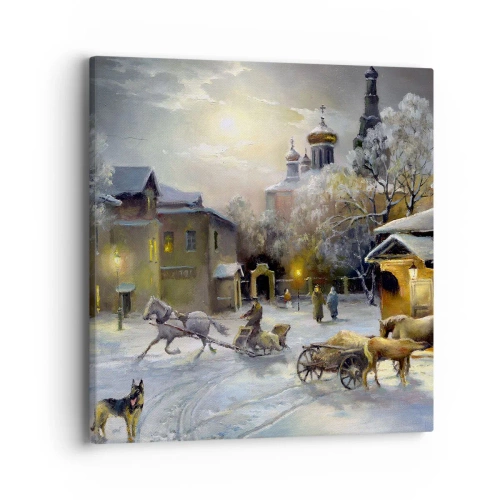 Cuadro sobre lienzo - Impresión de Imagen - La magia de un invierno ruso - 40x40 cm