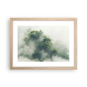 Póster en marco roble claro - Envuelto en niebla - 40x30 cm
