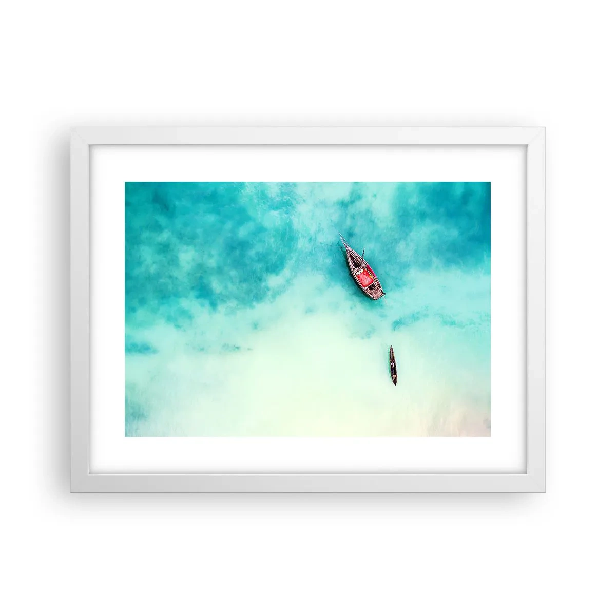 Póster en marco blanco - Porque en las playas de Zanzíbar, cuando las aguas se desbordan... - 40x30 cm