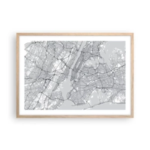 Póster en marco roble claro - Anatomía de una metrópolis - 70x50 cm