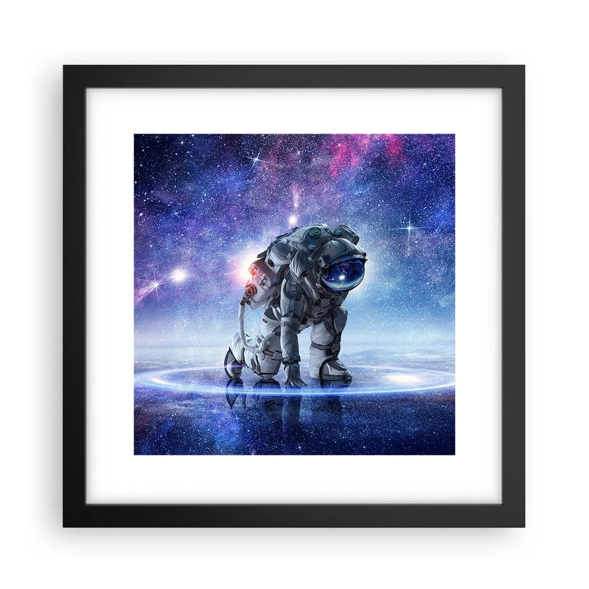 Póster en marco negro - Cielo estrellado sobre mí - 30x30 cm