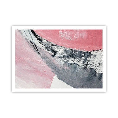 Póster - Una composición abstracta en tonos rosa y gris. - 100x70cm - Composición a juego - Decoración de pared moderna para salón y dormitorio ARTTOR