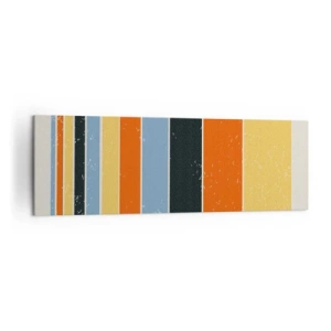 Cuadro sobre lienzo - Impresión de Imagen - Rectángulos coloridos en un arreglo moderno. - 160x50cm - Barras multicolor - Decoración de pared moderna para salón y dormitorio ARTTOR