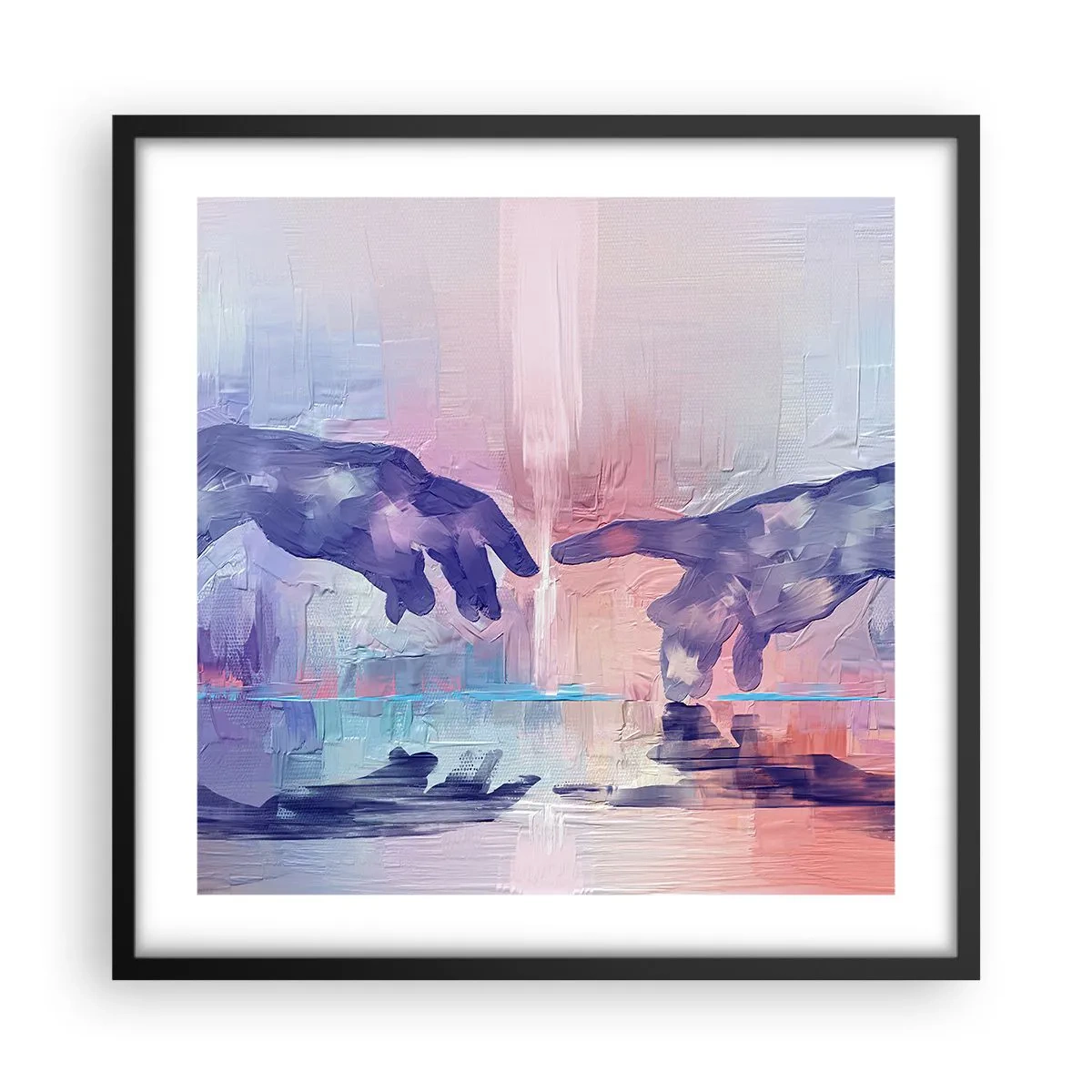 Póster en marco negro - Chispa divina de vida - 50x50 cm