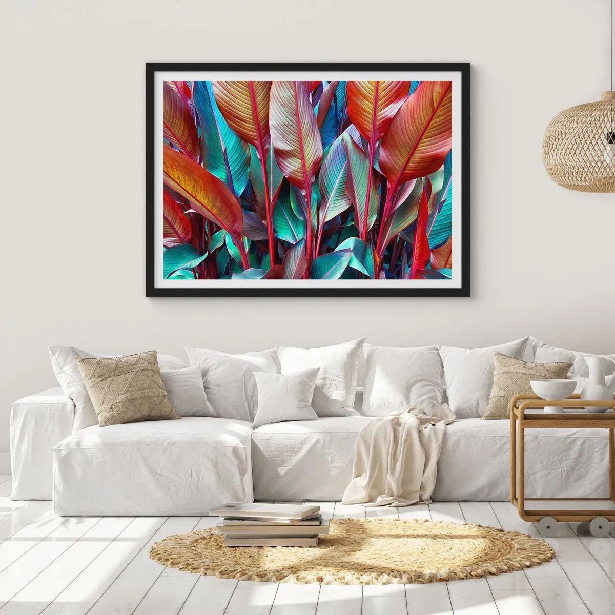 Póster en marco negro - Un matorral de colores - 40x30 cm