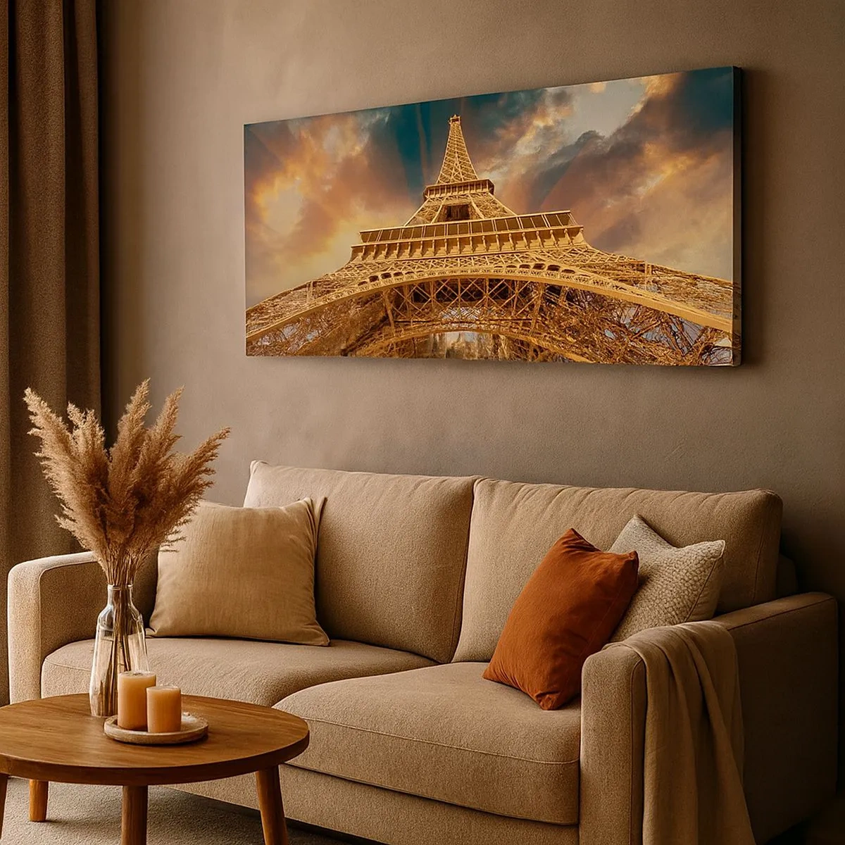 Cuadro sobre lienzo - Impresión de Imagen - Mientras la humanidad alcanza el cielo - 100x40 cm