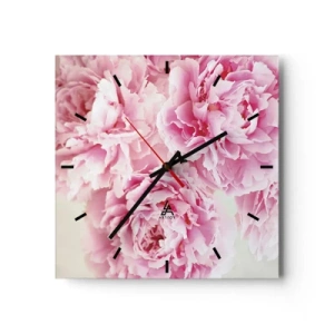 Reloj de pared - Reloj de vidrio - En el esplendor del rosa - 40x40 cm