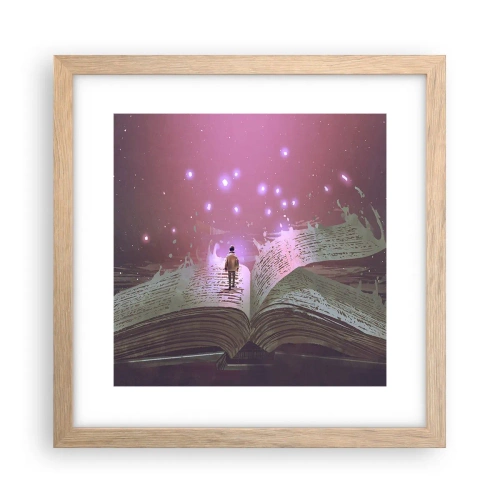 Póster en marco roble claro - Una invitación a otro mundo - 30x30 cm