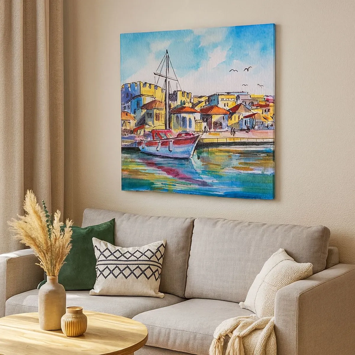 Cuadro sobre lienzo - Impresión de Imagen - Tarde de arco iris - 30x30 cm