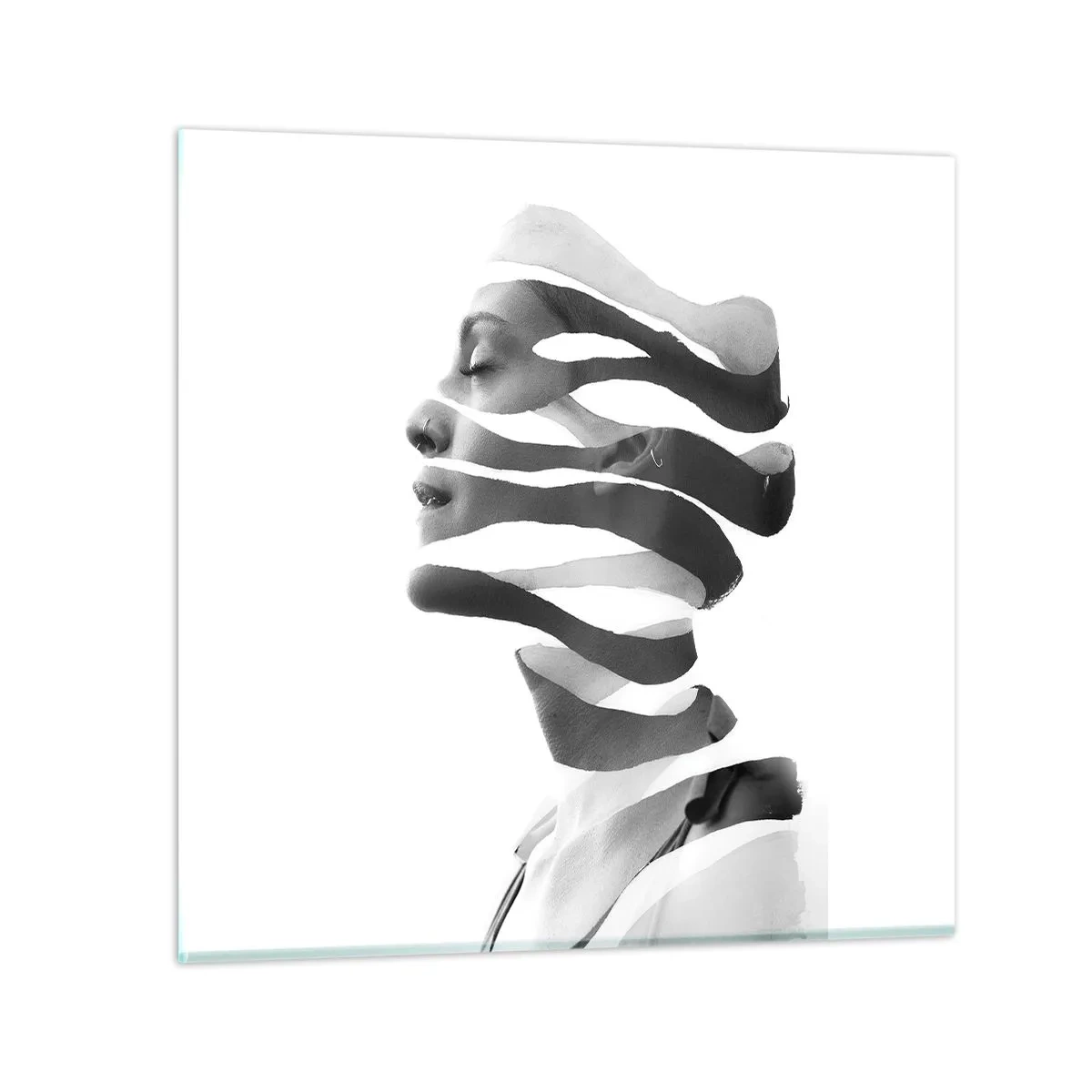 Cuadro sobre vidrio - Impresiones sobre Vidrio - Retrato surrealista - 30x30 cm