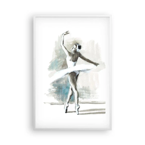 Póster en marco blanco - Encantada por un cisne - 61x91 cm