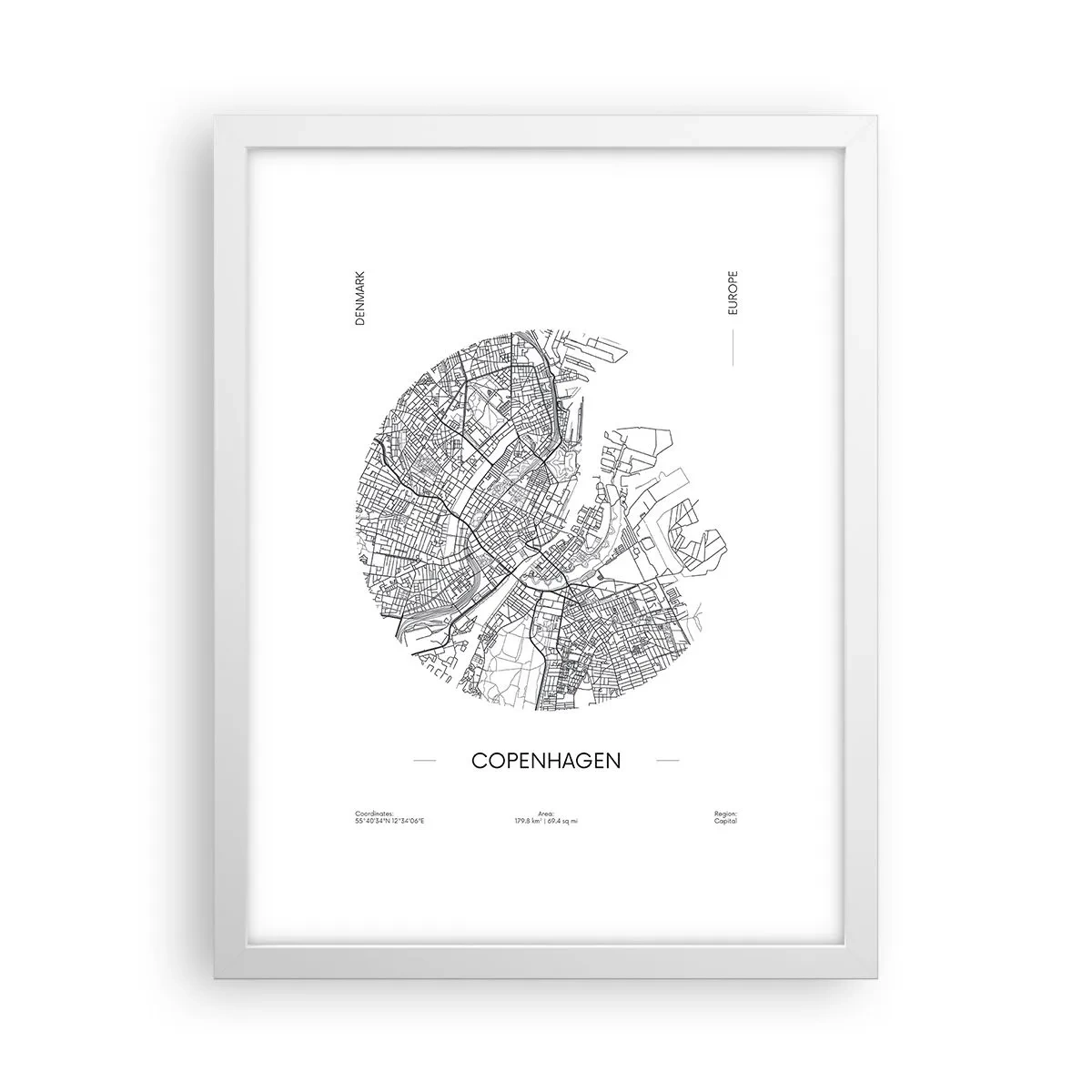 Póster en marco blanco - Anatomía de Copenhague - 30x40 cm