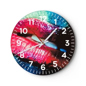 Reloj de pared - Reloj de vidrio - Sensual e inquietante - 40x40 cm