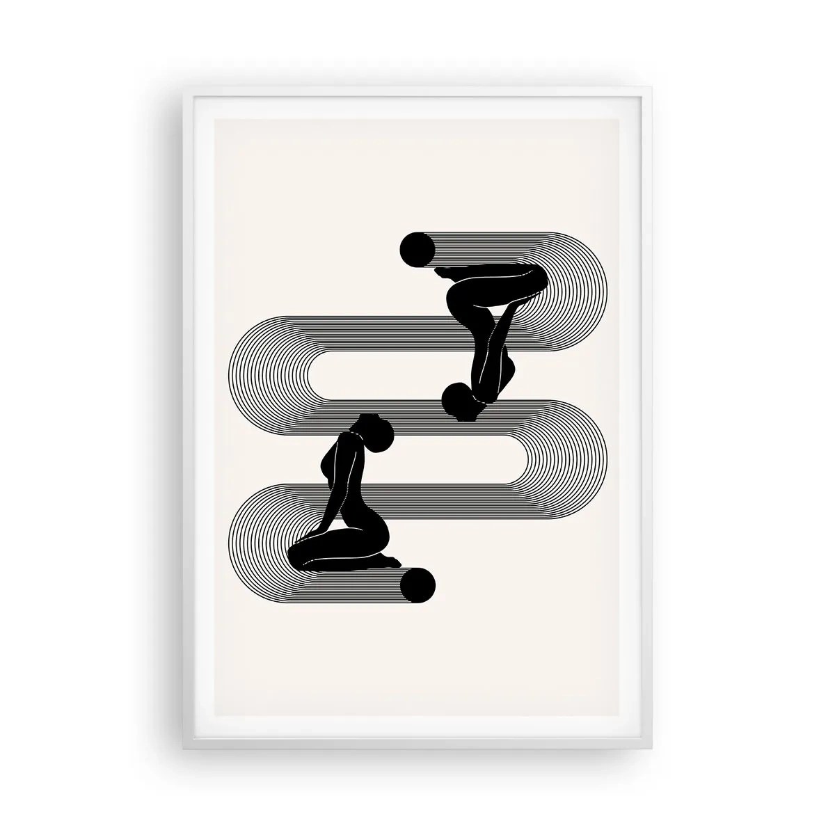 Póster en marco blanco - Simetría sensual - 70x100 cm