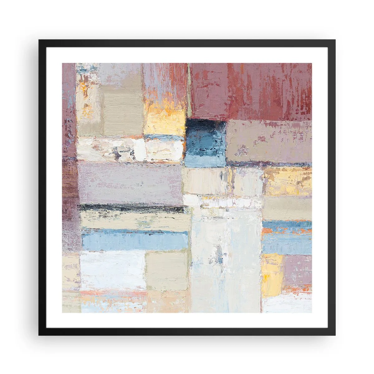 Póster en marco negro - La tranquilidad de la geometría - 60x60 cm