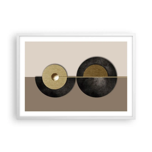 Póster en marco blanco - Variaciones en torno a un círculo - 70x50 cm