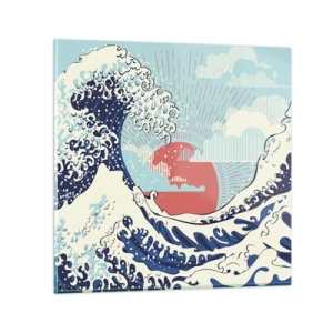 Cuadro sobre vidrio - Impresiones sobre Vidrio - De inspiración japonesa - 70x70 cm