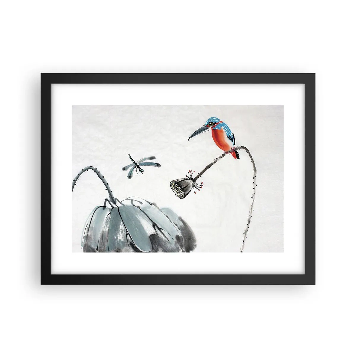 Póster en marco negro - La vida de la pradera - 40x30 cm
