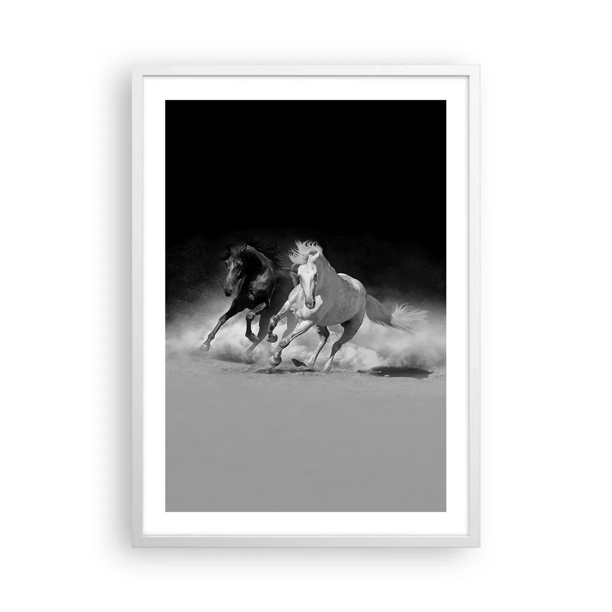 Póster en marco blanco - El galope de la libertad - 50x70 cm