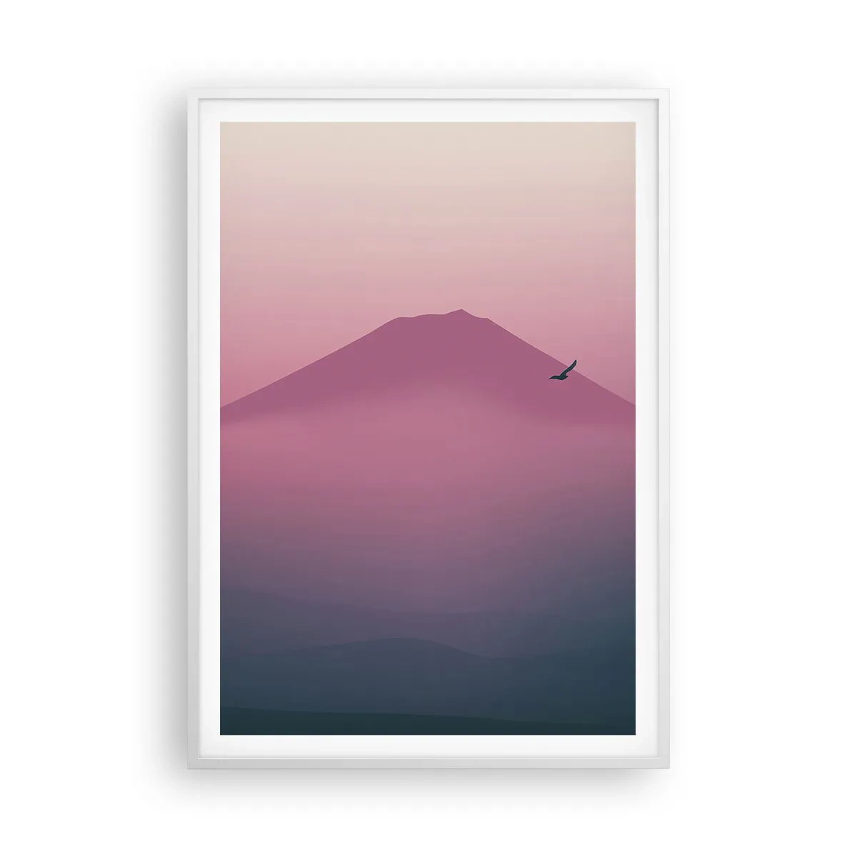 Póster en marco blanco - Sobre las nubes - 70x100 cm