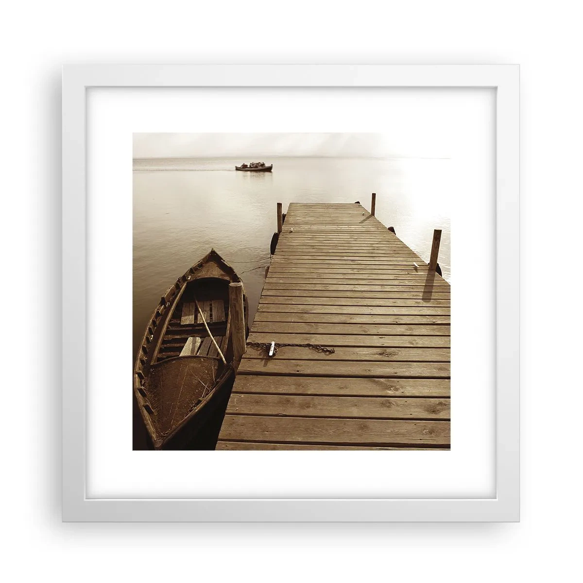 Póster en marco blanco - La auténtica paz - 30x30 cm