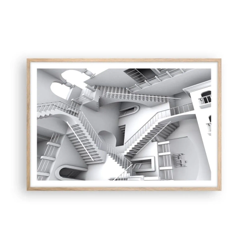 Póster en marco roble claro - Paradojas del espacio - 91x61 cm